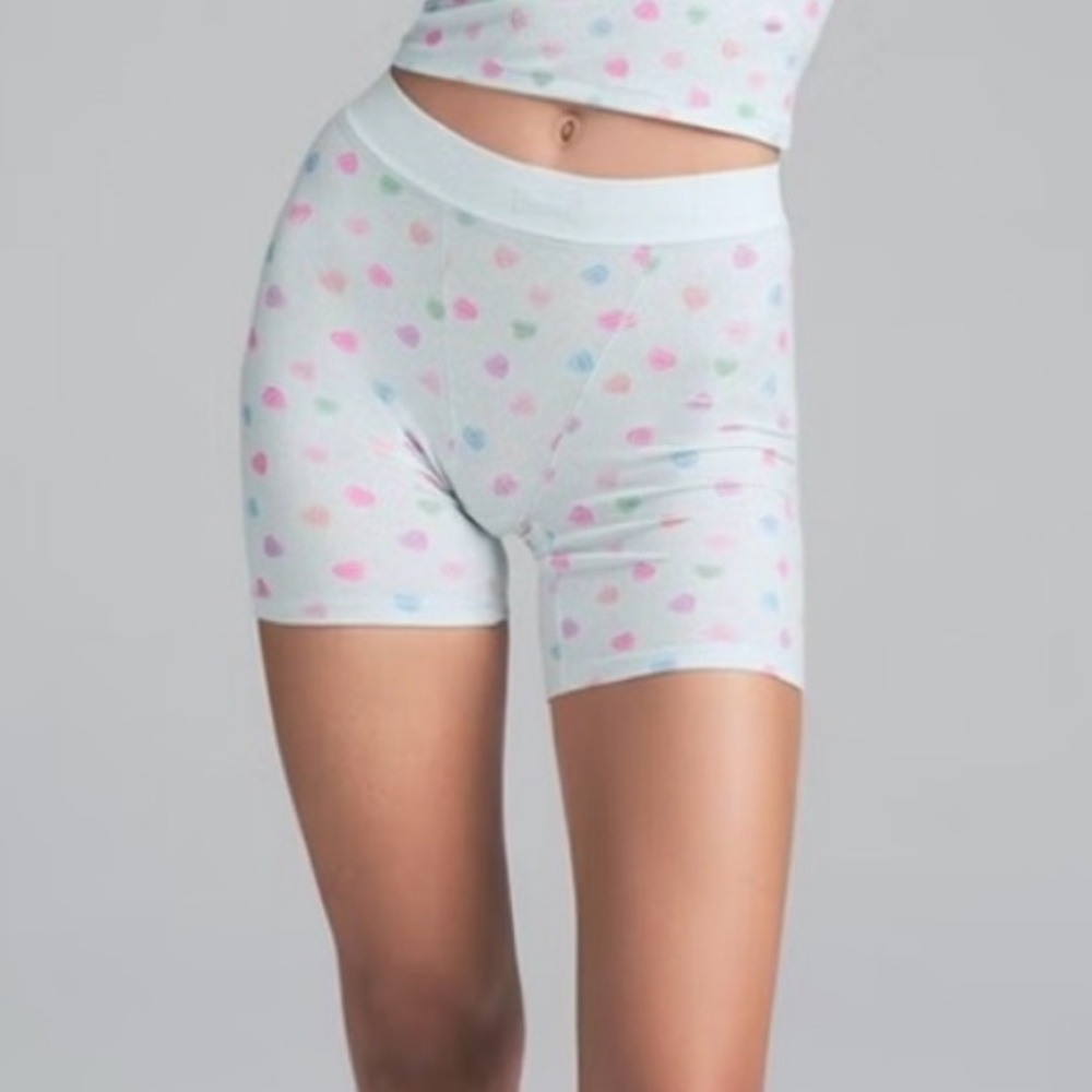 ⋆｡‧˚ʚ🍭ɞ˚‧｡⋆ SKIMS Soft lounge Rib Boxer |  ☁ Candy Hearts Print | XL| NWT - Picture 2 of 5